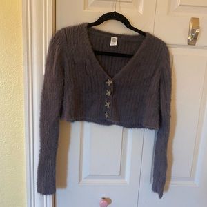 urban outfitters fuzzy cropped sweater